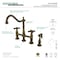 Kingston Brass KS1273AXBS Heritage Bridge Kitchen Faucet W/Brass Sprayer, Brass KS1273AXBS - alternate 2